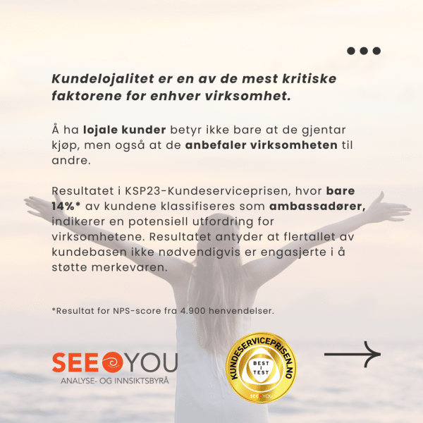 Kun 14% av kundene er ambassadører Kun 14% av kundene er ambassadører